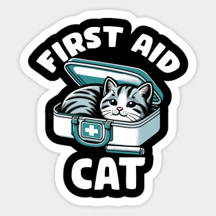 First Aid Cat Pun Nurse Doctor Healthcare Novelty Funny Cat Sticker